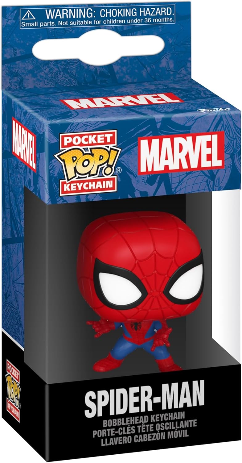 Funko Pop! Keychain: Marvel NC - Spider-Man - Marvel Comics Novelty Keyring - Collectable Mini Figure - Stocking Filler - Gift Idea - Official Merchandise - Comic Books Fans - Backpack Decor - Image 1